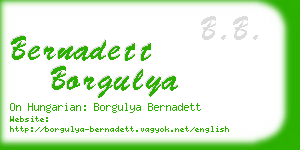 bernadett borgulya business card